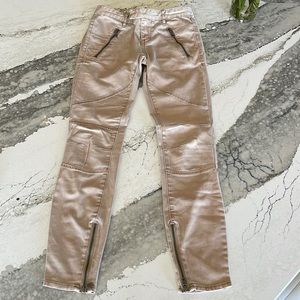 Armani Exchange TAN COLOR Size P0 MOTO ZIPPER JEANS
